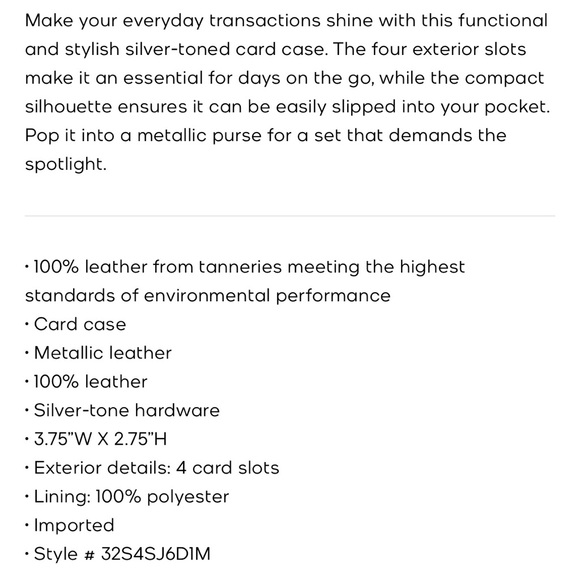 #111 - MK - Jet Set Small Metallic Leather Card
Case! - Picture 4 of 5